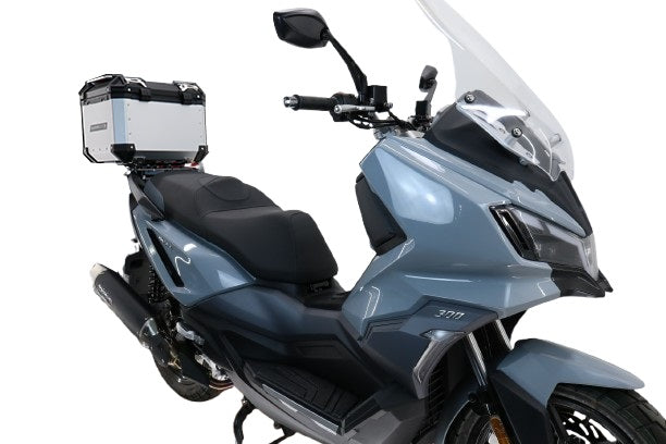 Top case GPR TECH de 35 litres, aluminium argenté, pour SYM ADX300 2024-2026