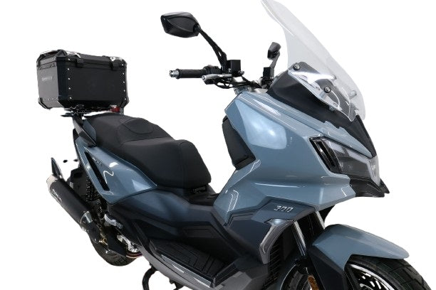 Baúl GPR TECH de 45 litros, aluminio negro, para SYM ADX300 2024-2026