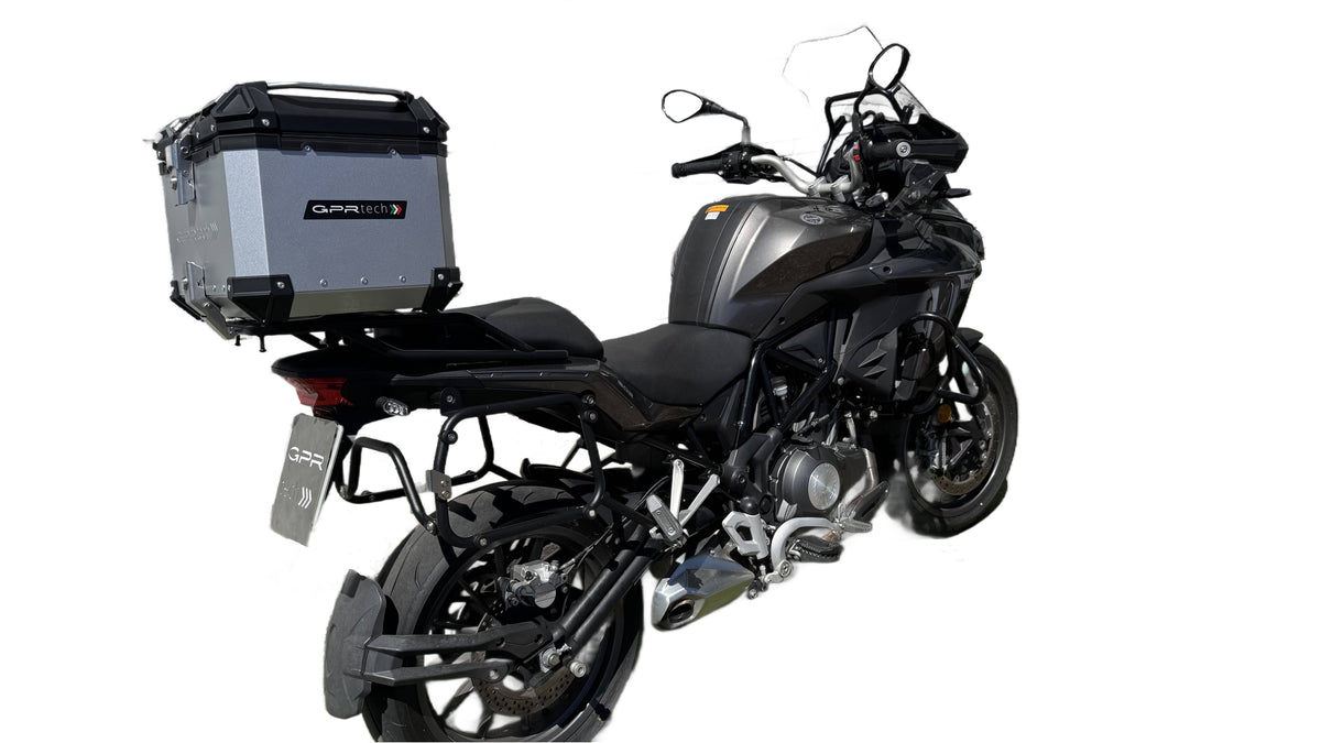 Baúl GPR TECH de 35 litros, aluminio plateado, para Benelli TRK 502 2017-2020