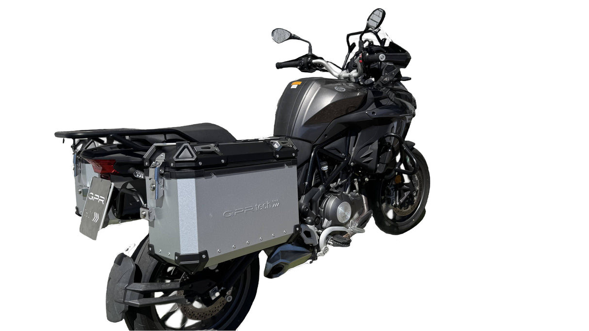 Benelli TRK 502 2017-2020 Side Cases 38 Liters + 38 Liters GPR TECH Silver Aluminum