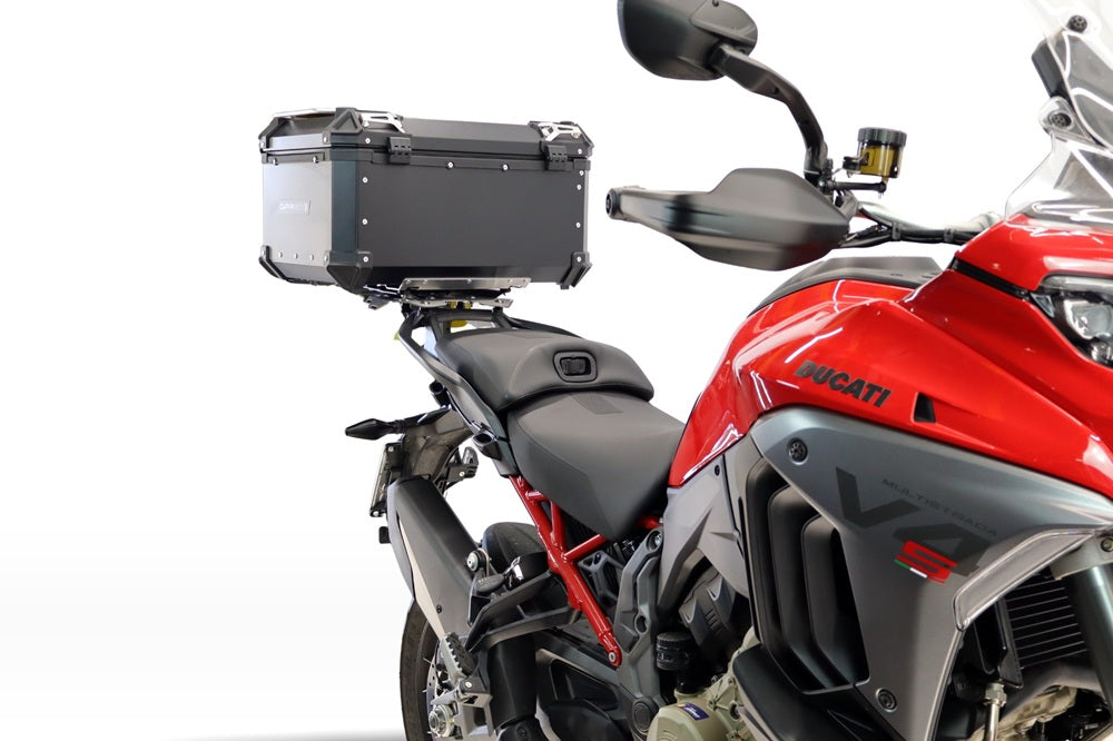 Baúl GPR TECH de 45 litros, aluminio negro, para Ducati Multistrada V4 / V4S 2025-2026