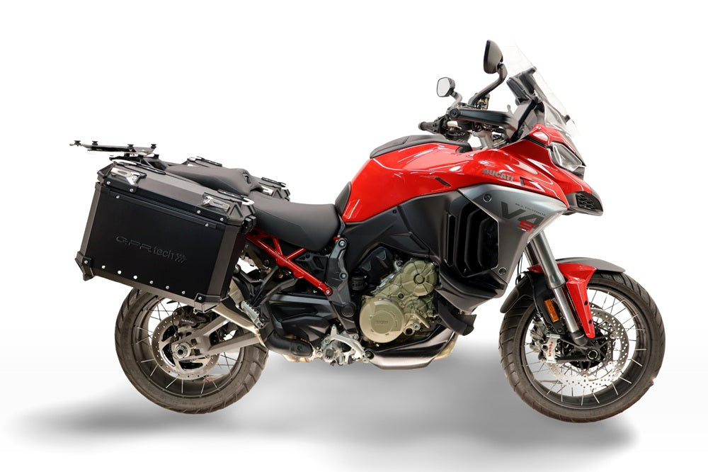 Maletas laterales GPR TECH de 38 + 32 litros, aluminio negro, para Ducati Multistrada V4 / V4S 2025-2026