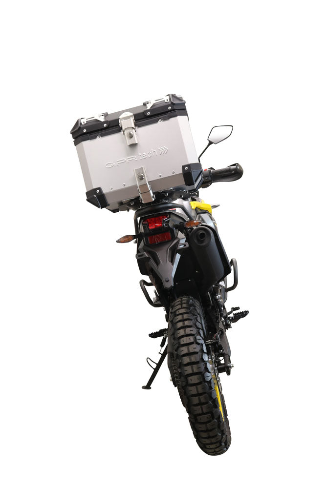 Baúl GPR TECH de 35 litros, aluminio plateado, para Voge 300Rally 2025-2026