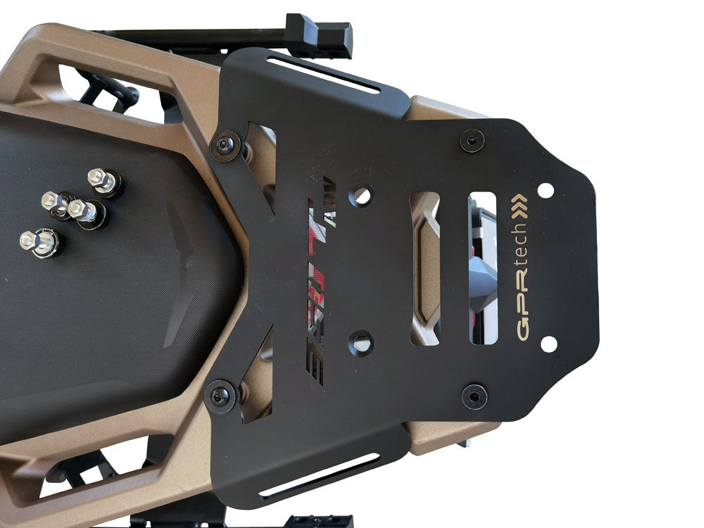 Placa de montaje e5 para baúl GPR TECH de 35 litros, aluminio negro, para Zontes 350 T1 ADV 2022-2024