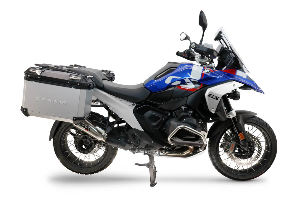 Maletas laterales GPR TECH de 38 + 38 litros, aluminio plateado, para BMW R1300GS 2024-2026