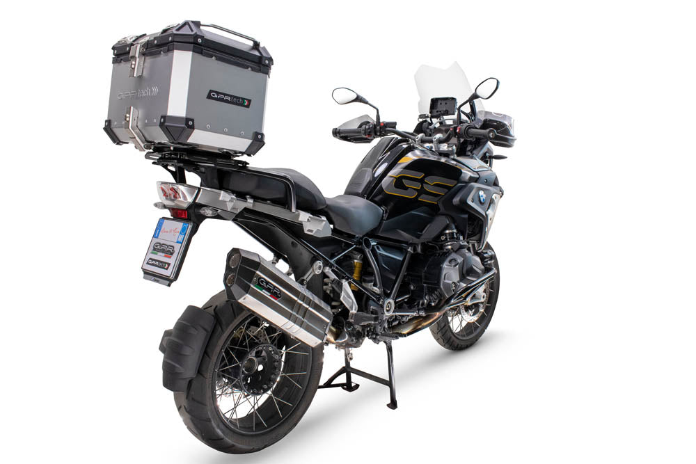 Baúl GPR TECH de 35 litros, aluminio plateado, para BMW R1200GS 2013-2016