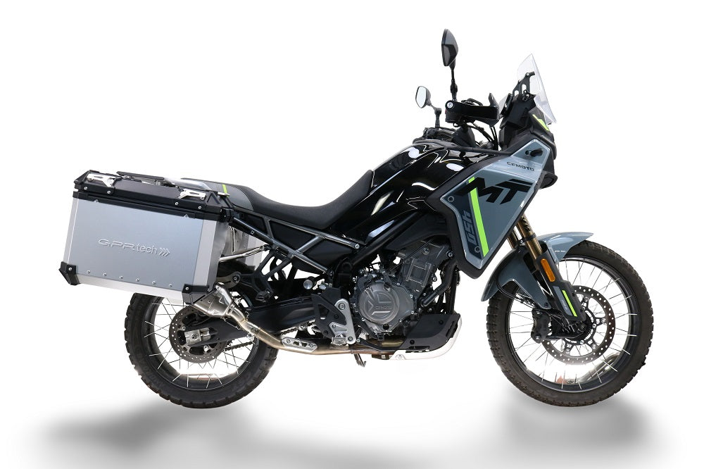 Maletas laterales GPR TECH de aluminio plateado para CF Moto 800 MT Touring 2025-2026 (38 litros + 32 litros)