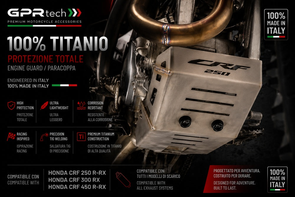 Cubrecárter GPR TECH de titanio para Honda CRF 400RX 2021-2024