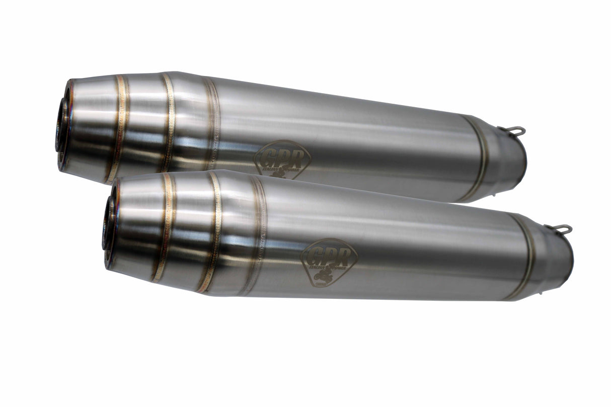 Moto Guzzi V35 TT V35 SP V35 LARIO V35 GT V35 CUSTOM 1982-1994 Exhaust GPR Deeptone Inox Cafè Racer Dual Silencers Only
