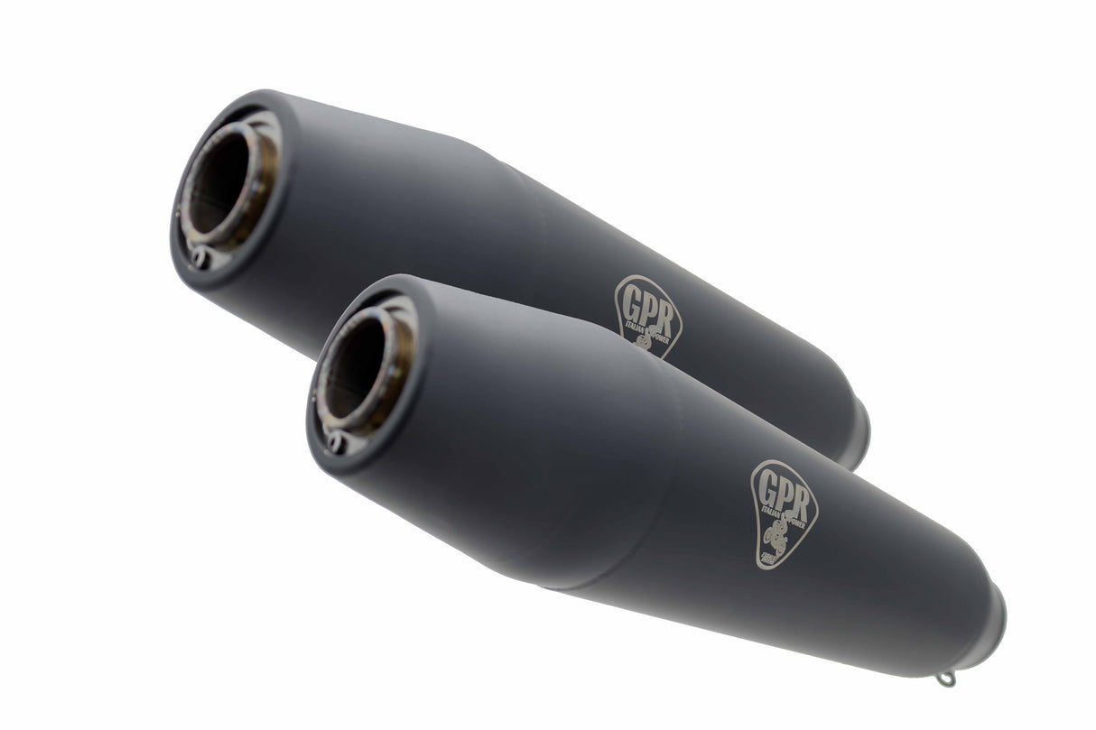 BMW R75 1976-1978 Exhaust GPR Deeptone Black Cafè Racer Dual Silencers Only