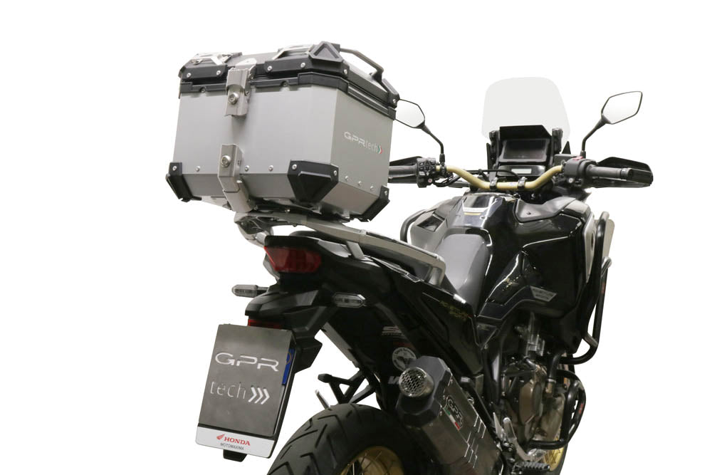Baúl superior Honda CRF1100L Africa Twin 2020-2024 35 litros GPR TECH Aluminio plateado