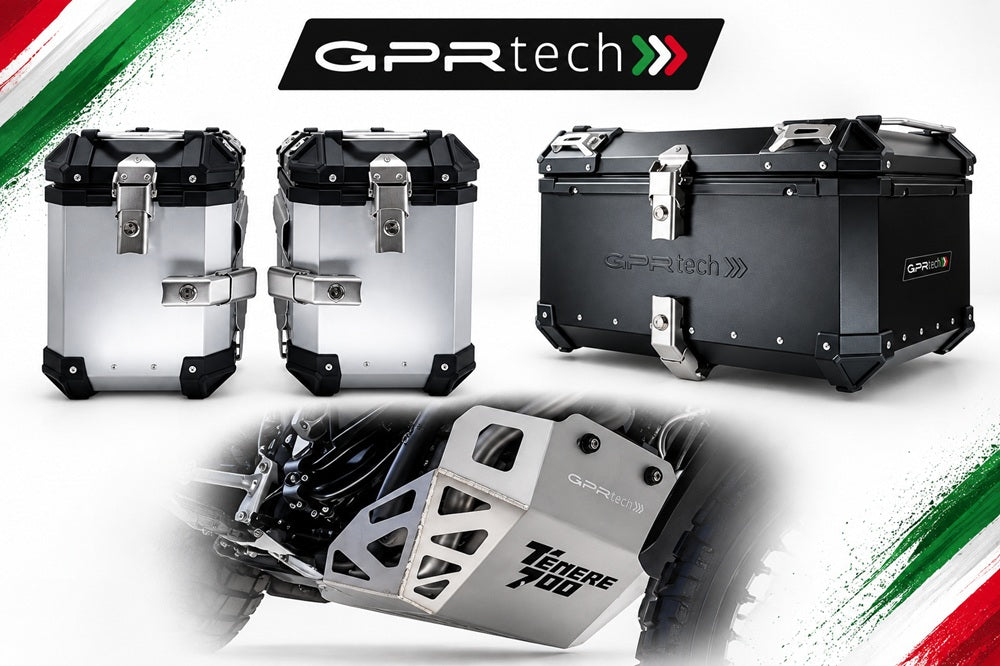 Placa de montaje e4 para baúl GPR TECH de 35 litros, aluminio negro, para BMW F700GS 2016-2018