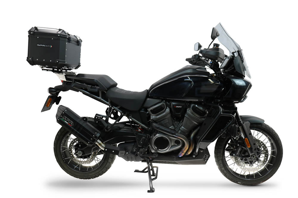 Baúl GPR TECH de 35 litros, aluminio negro, para Harley Davidson Pan America 1250 2020-2024
