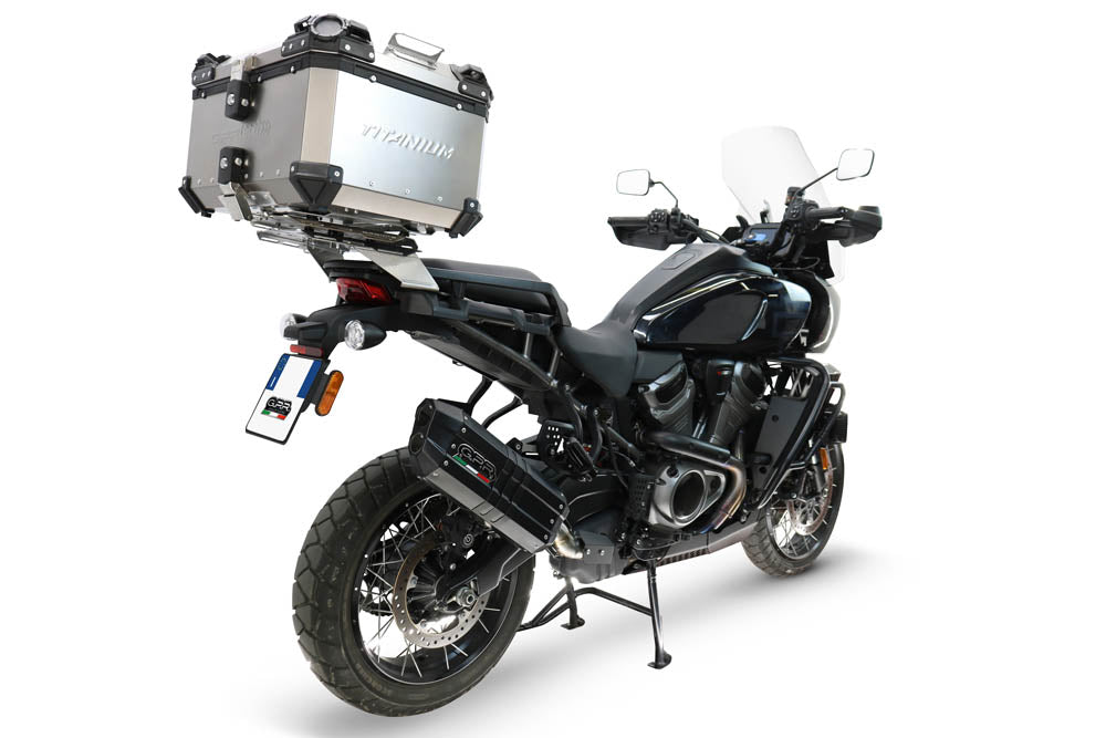 Baúl GPR TECH de 55 litros, titanio, para Harley Davidson Pan America 1250 2020-2024