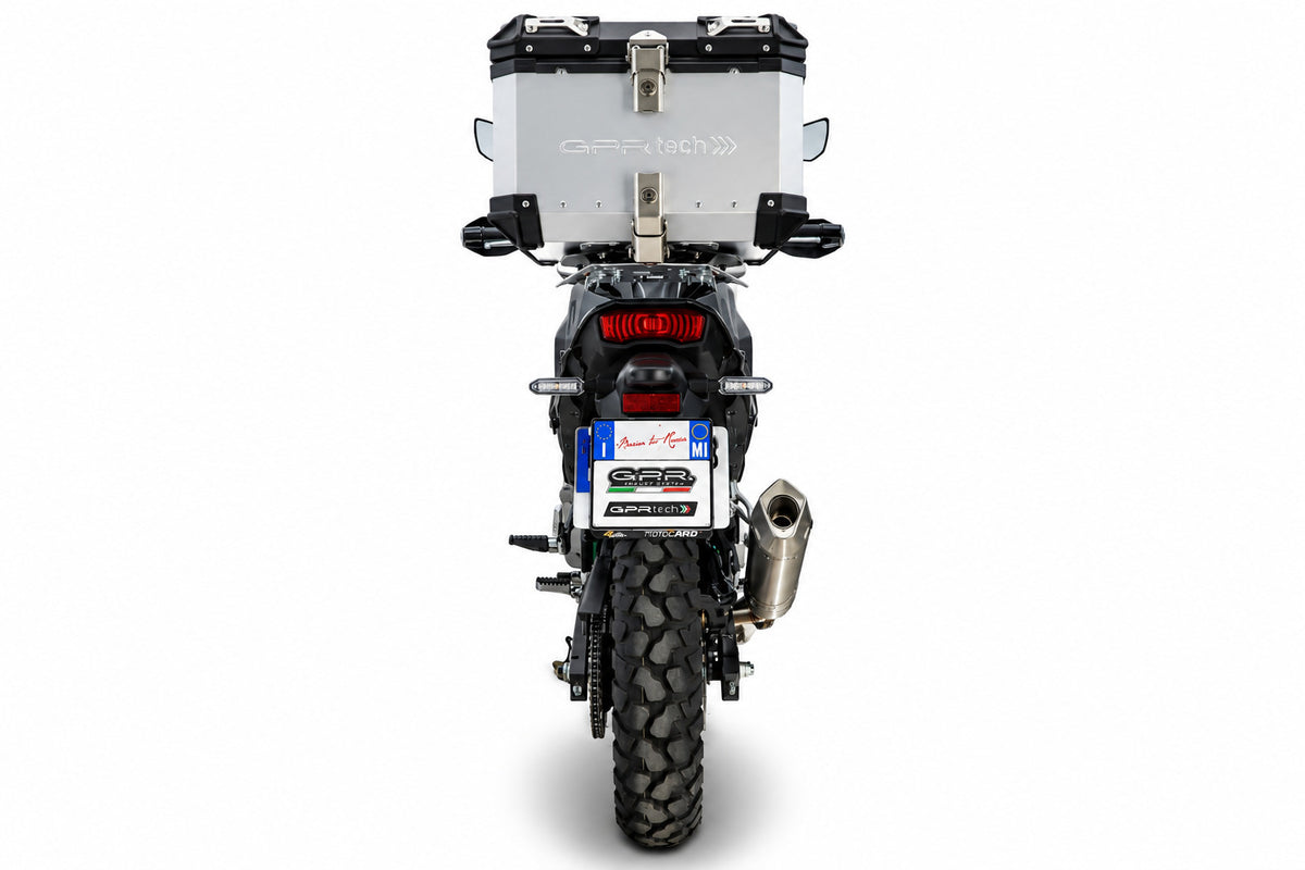 Baúl GPR TECH de 35 litros, aluminio plateado, para Kawasaki KLE 500 2026-2027