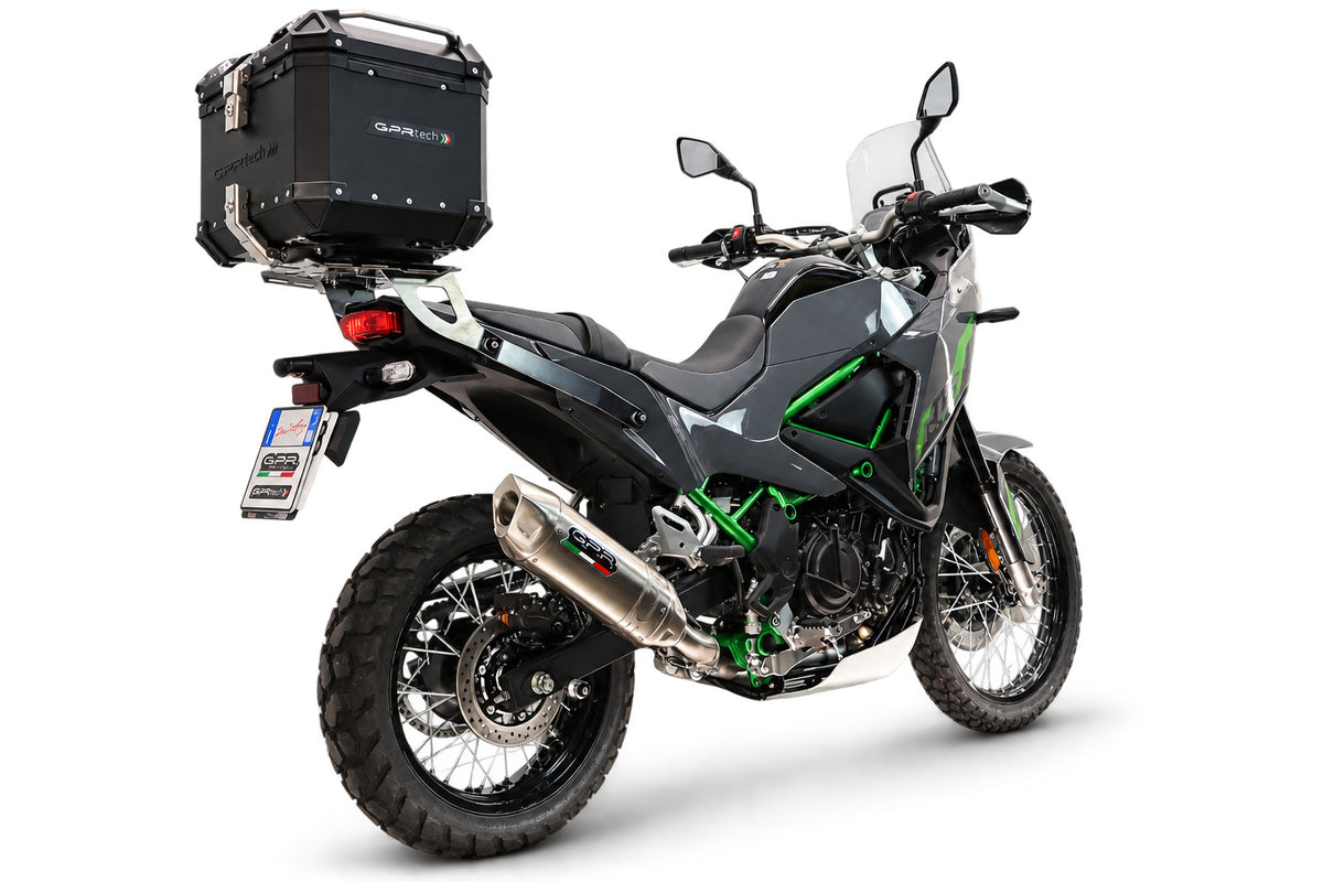 Top case GPR TECH de 35 litres, aluminium noir, pour Kawasaki KLE 500 2026-2027