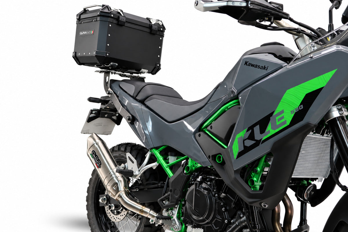 Top case GPR TECH de 35 litres, aluminium noir, pour Kawasaki KLE 500 2026-2027