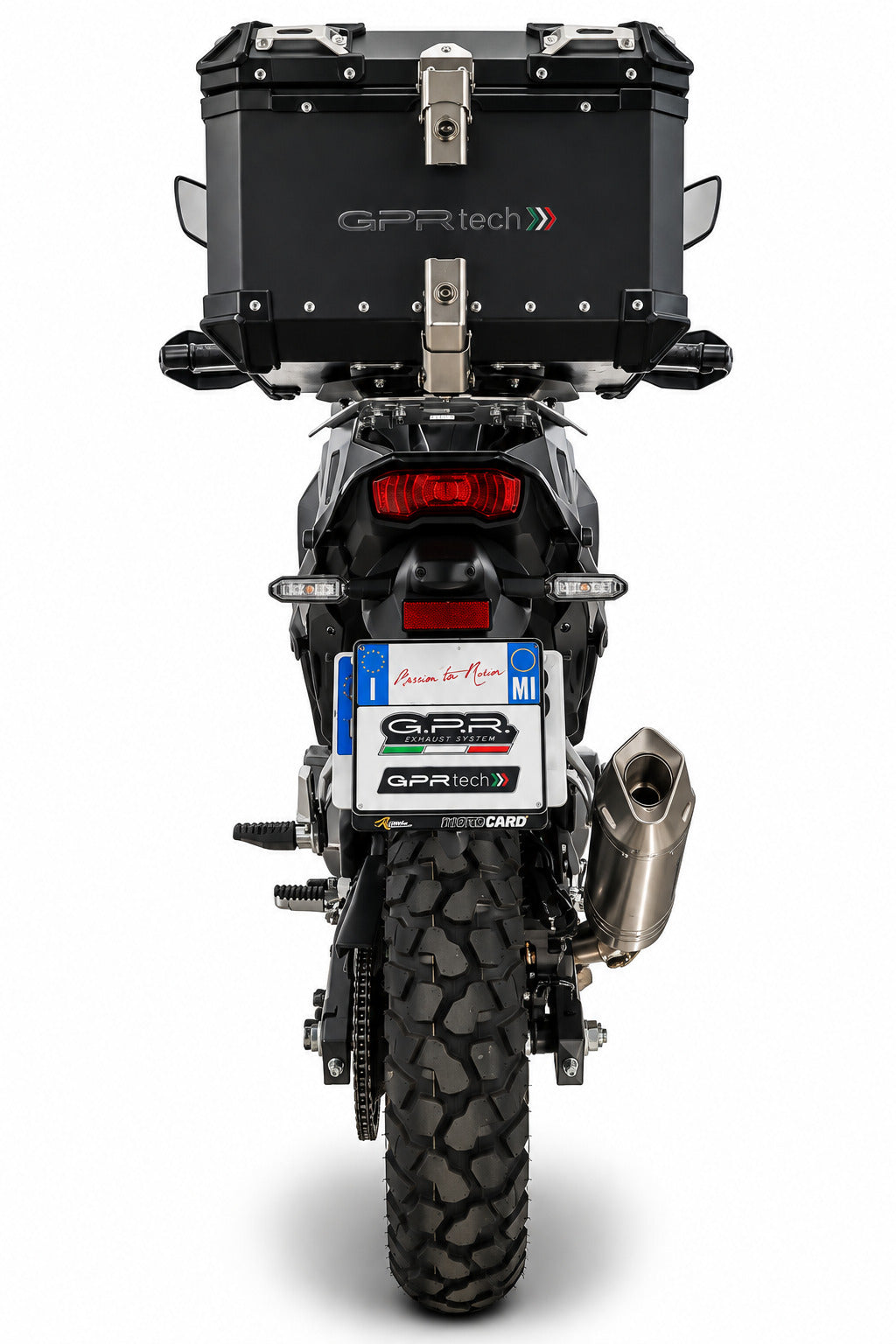 Top case GPR TECH de 35 litres, aluminium noir, pour Kawasaki KLE 500 2026-2027