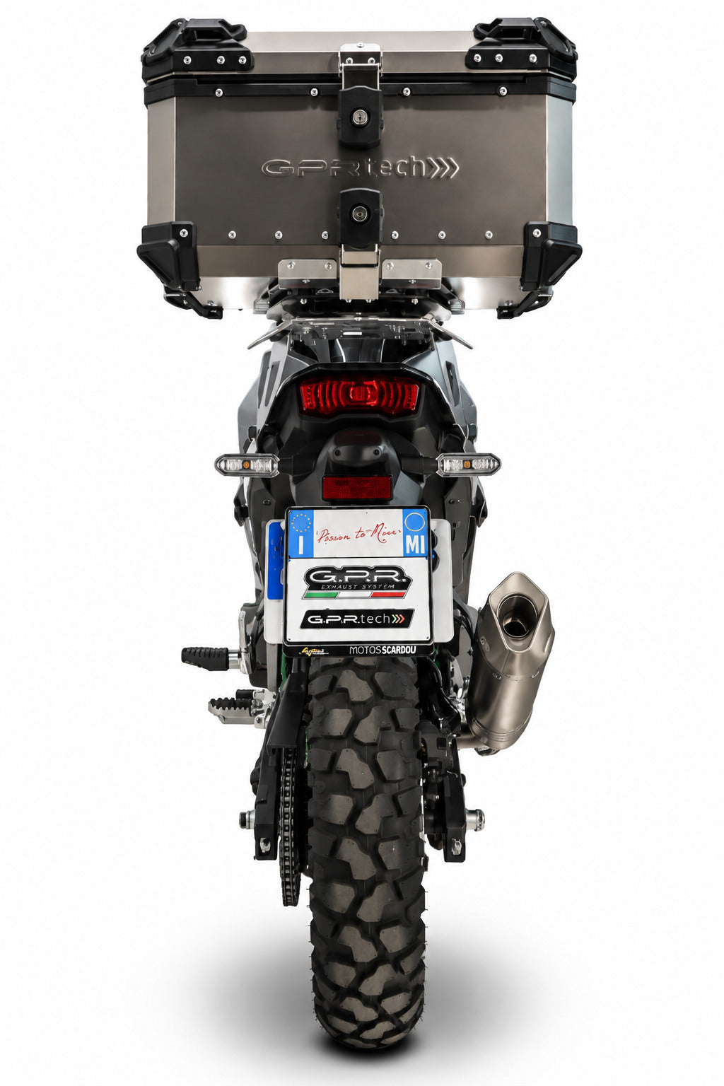 Baúl GPR TECH de 55 litros, titanio, para Kawasaki KLE 500 2026-2027
