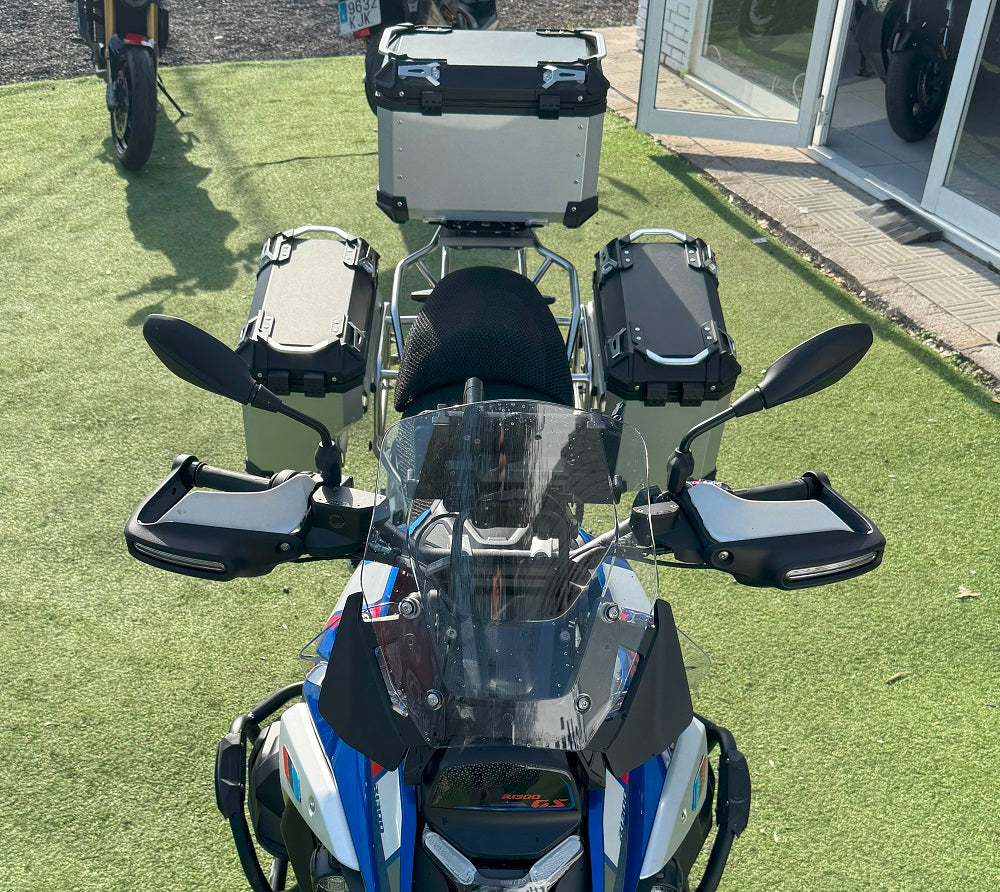 BMW R1300GS Adventure 2023-2025 Top and Side Case Kits 35 Liters + 38 Liters + 38 Liters GPR TECH Silver Aluminum