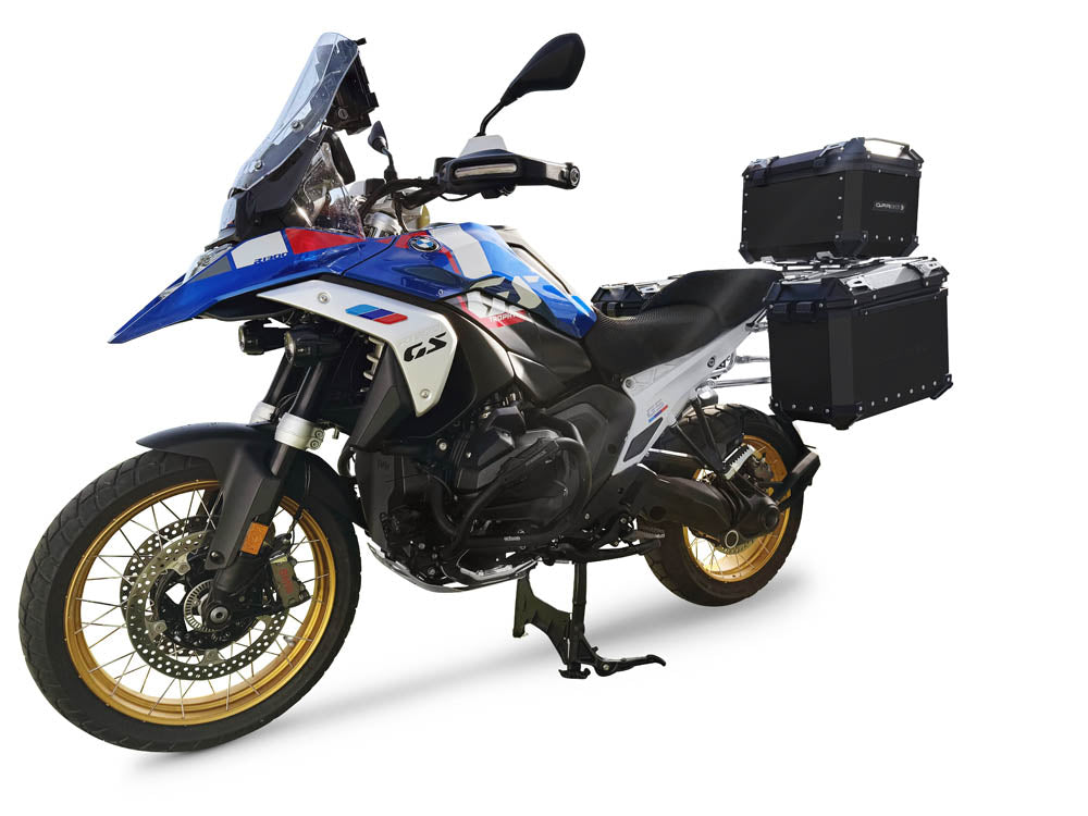 BMW R1300GS 2023-2025 Top and Side Case Kits 38 + 38 Liters GPR TECH Black Aluminum