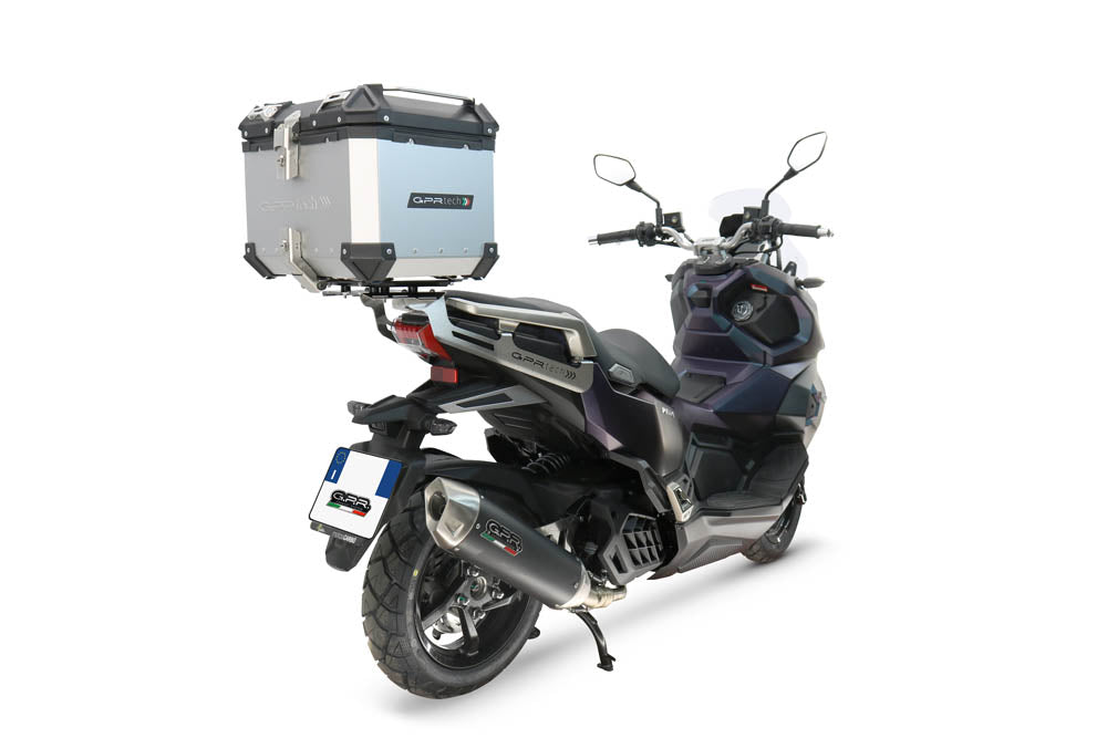 Baúl GPR TECH de 45 litros, aluminio plateado, para SYM ADX125 2024-2026