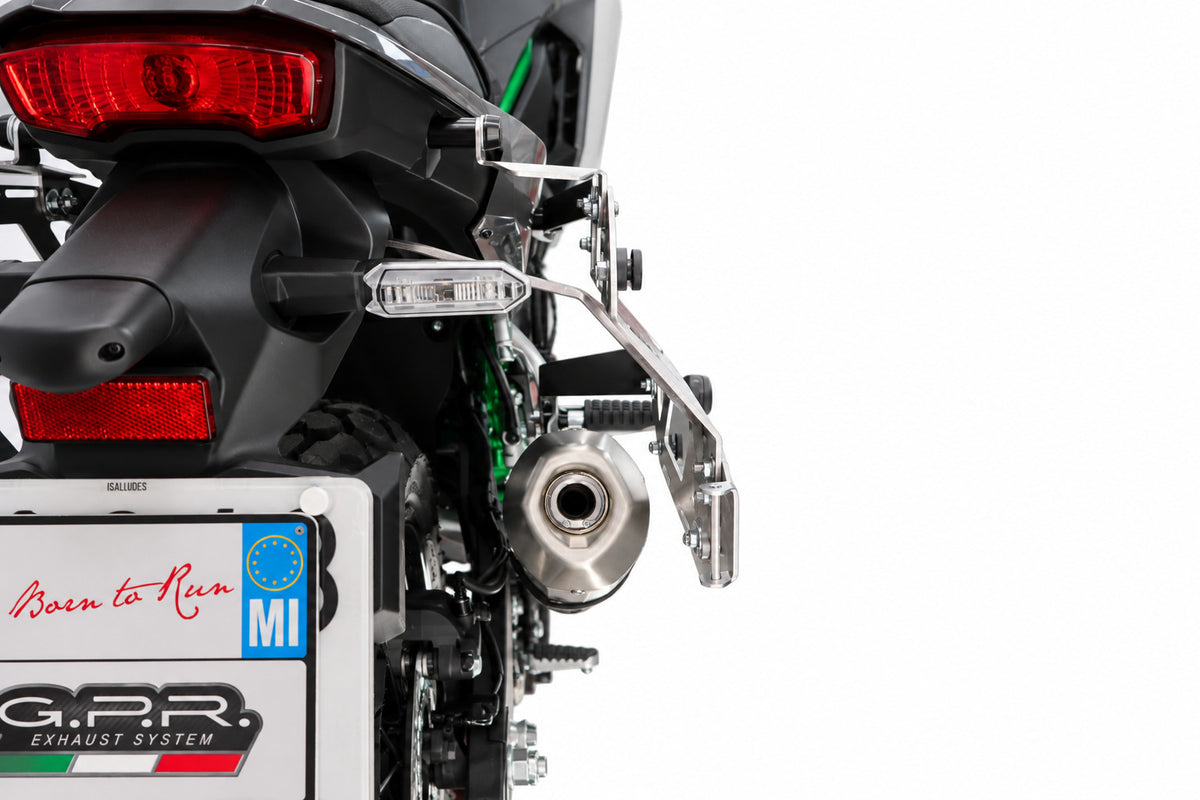 Maletas laterales GPR TECH de 38 + 32 litros, aluminio negro, para Kawasaki KLE 500 2026-2027