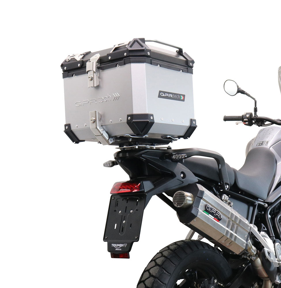 Triumph Tiger 850 2020-2024 Top Case 35 Liters GPR TECH Silver Aluminum