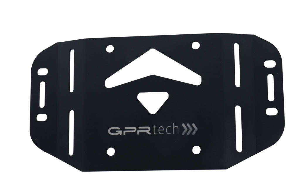 Placa de montaje para baúl superior Kawasaki GTR 1400 2010-2014 35 litros GPR TECH Aluminio negro
