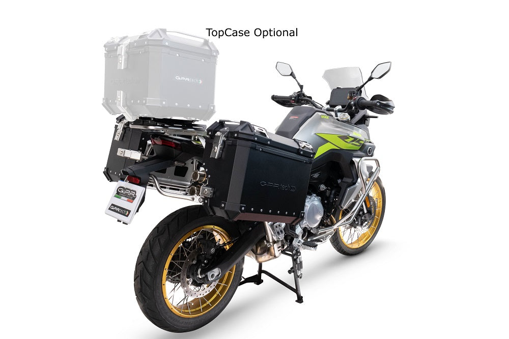 Voge 900DSX 2024-2025 Side Cases 38 Liters + 32 Liters GPR TECH Silver Aluminum with Black Rack