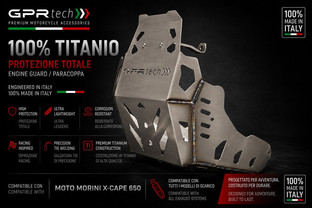 Cubrecárter GPR TECH, titanio, para Moto Morini X-CAPE 650 2021-2024
