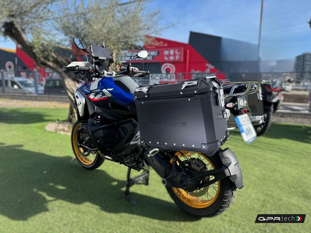 BMW R1300GS Adventure 2023-2025 Side Cases 38 Liters + 38 Liters GPR TECH Black Aluminum