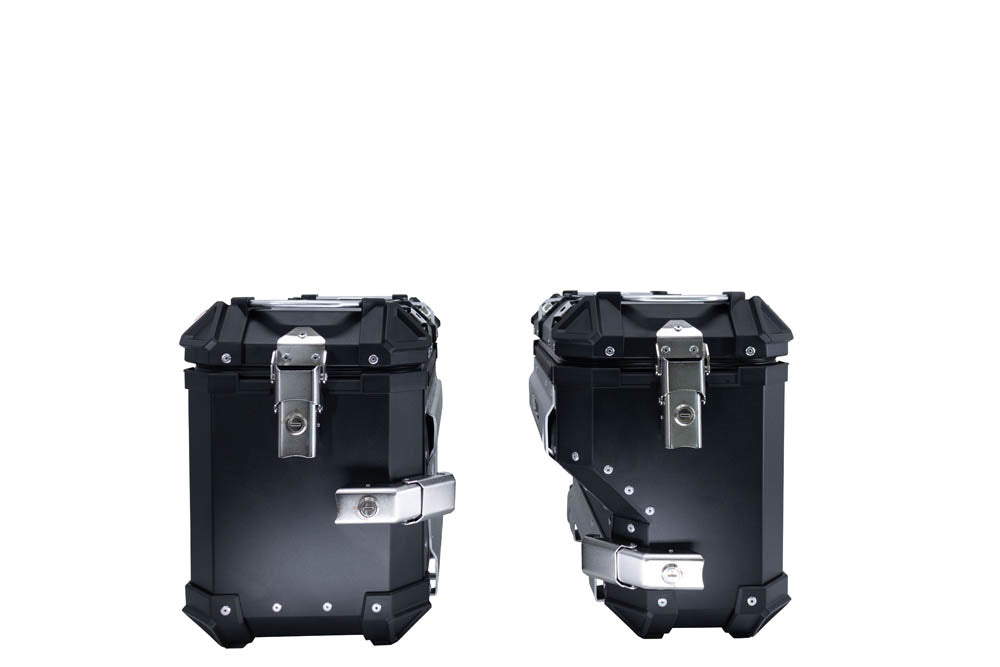 Maletas laterales Voge 900DSX 2024-2025 de 38 litros + 32 litros GPR TECH de aluminio negro con portaequipajes negro