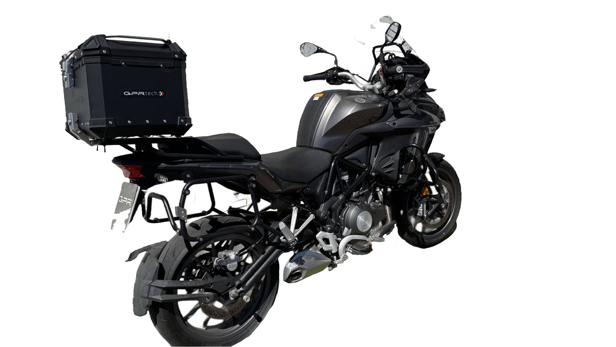 Baúl GPR TECH de 35 litros, aluminio negro, para Benelli TRK 502 X 2021-2024