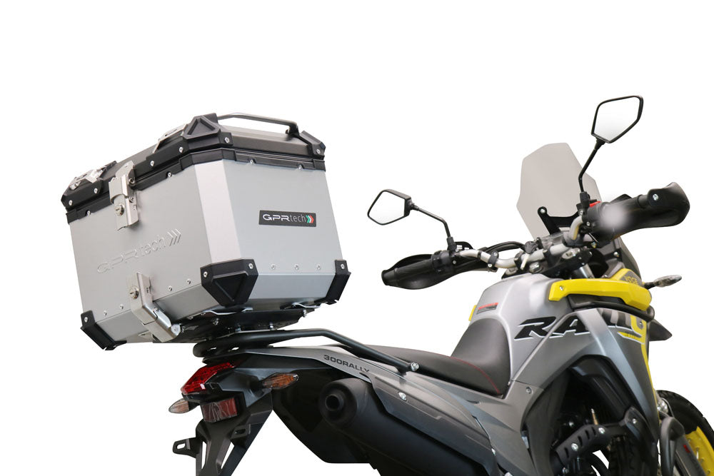 Baúl GPR TECH de 35 litros, aluminio plateado, para Voge 300Rally 2025-2026