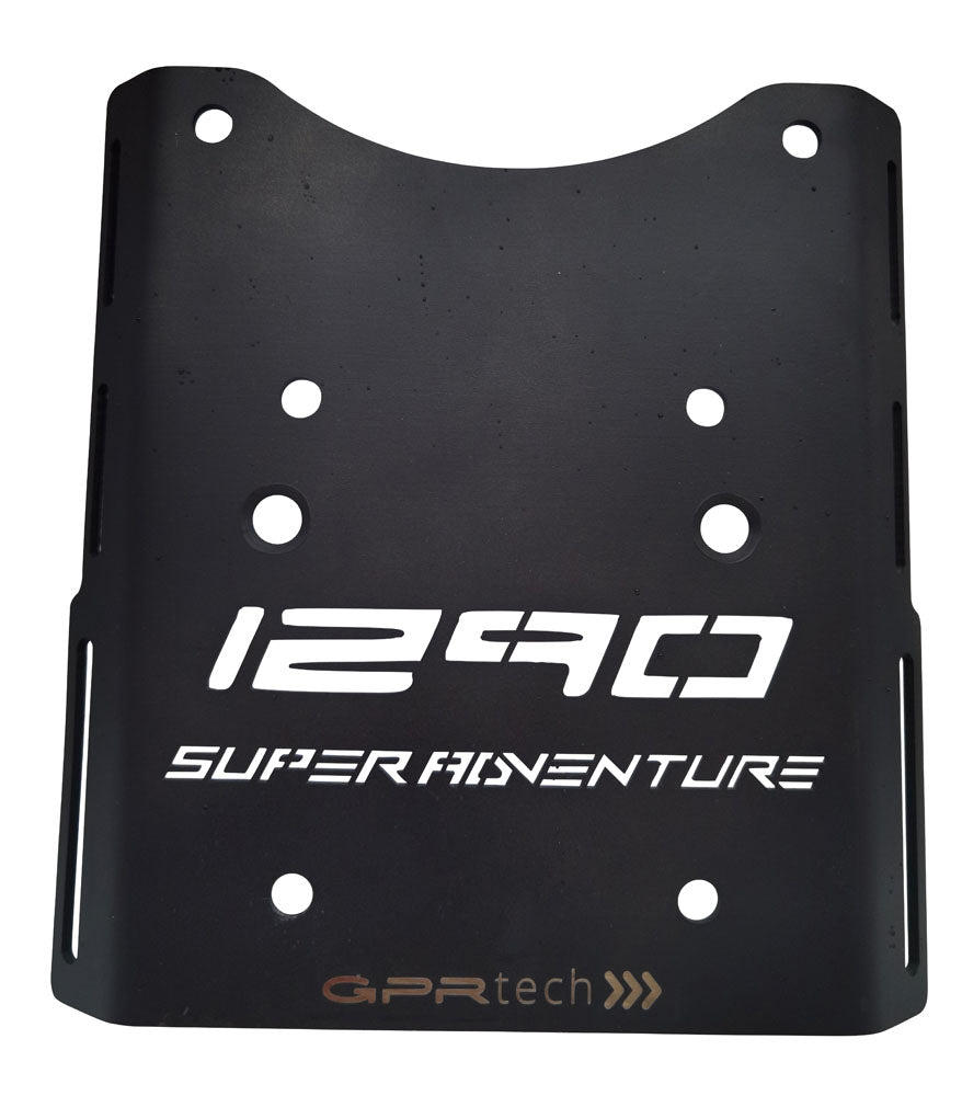 Placa de montaje para baúl superior KTM LC 8 1290 Super Adventure RS 2021-2024 e5 35 litros GPR TECH Aluminio negro