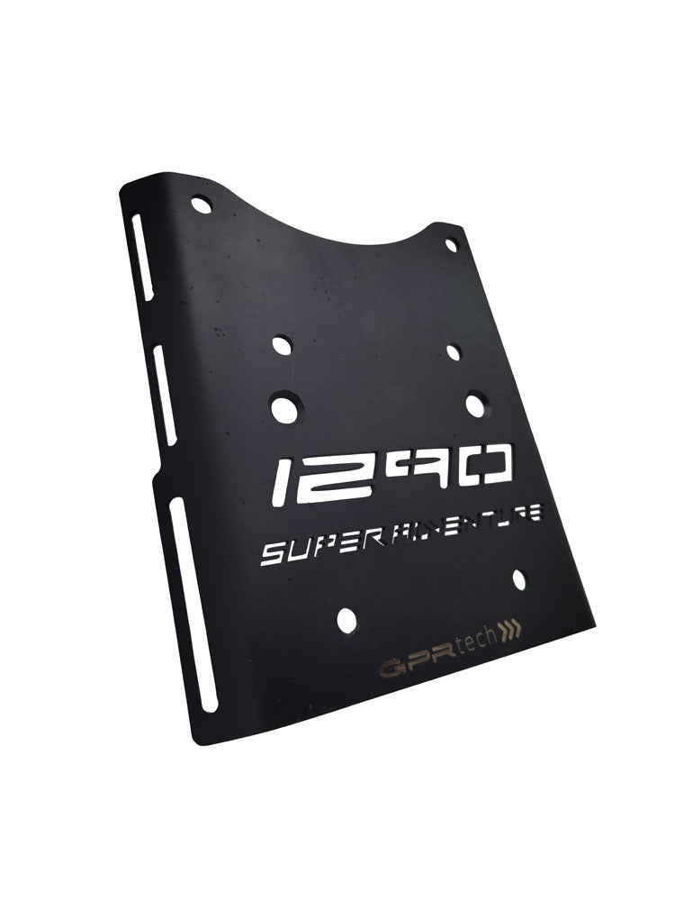 Placa de montaje para baúl superior KTM LC 8 1290 Super Adventure RS 2021-2024 e5 (35 litros - 55 litros), GPR TECH, color negro titanio