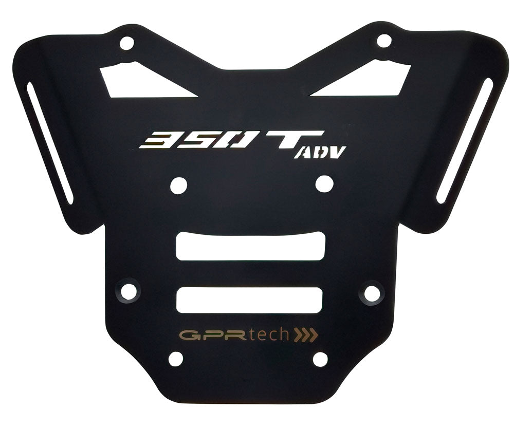 Placa de montaje para baúl superior Zontes 350 T2 ADV 2022-2024 e5 de 55 litros GPR TECH de aluminio negro