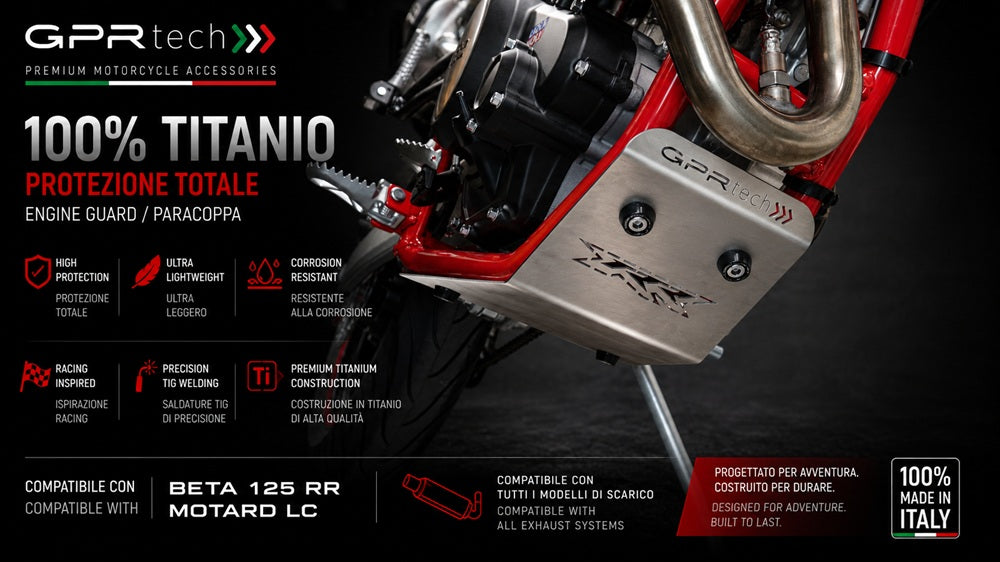 Beta RR125 4T Motard 2021-2023 Skid Plate GPR TECH Titanium