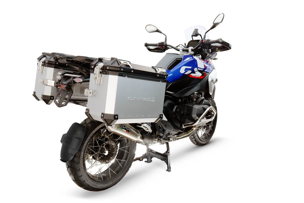 Maletas laterales GPR TECH de 38 + 38 litros, aluminio plateado, para BMW R1300GS 2024-2026