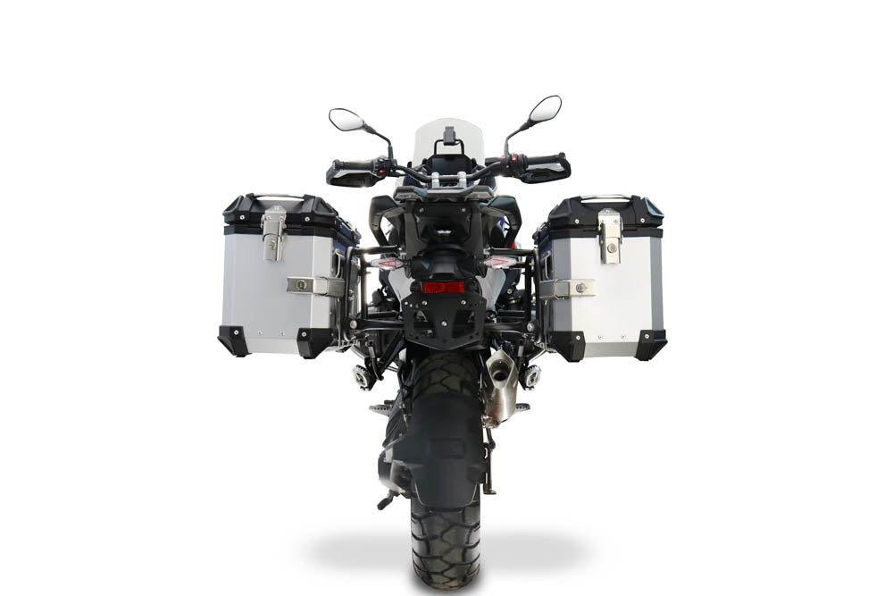 Maletas laterales GPR TECH de 38 + 38 litros, aluminio plateado, para BMW R1300GS 2024-2026
