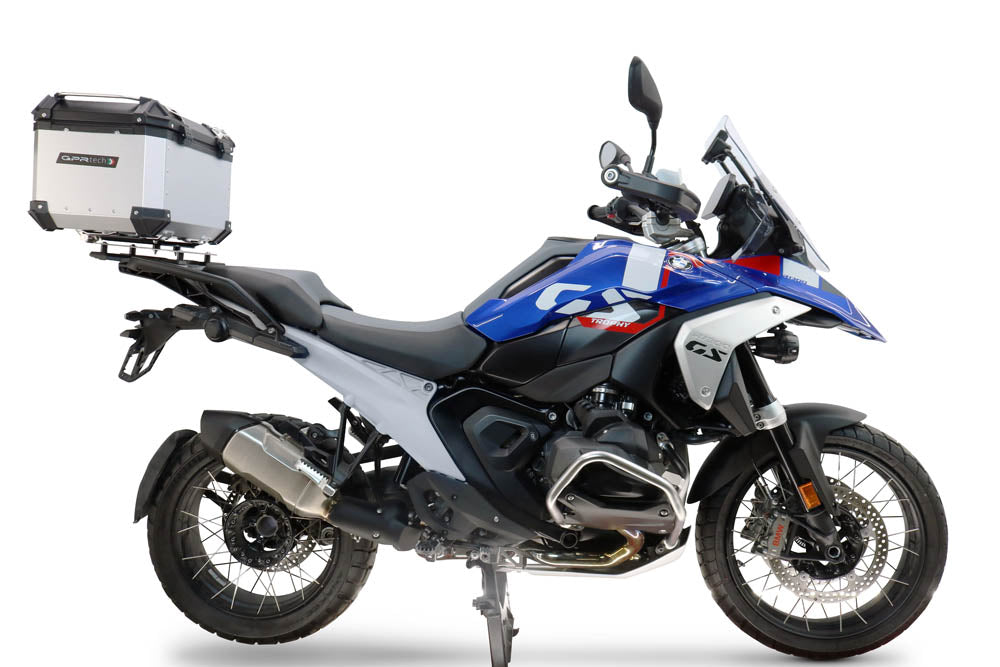 Top case GPR TECH de 45 litres, aluminium argenté, pour BMW R1300GS 2024-2026