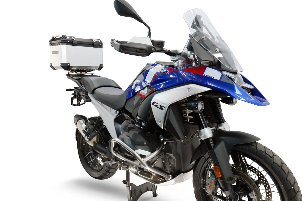 Top case GPR TECH de 45 litres, aluminium argenté, pour BMW R1300GS 2024-2026