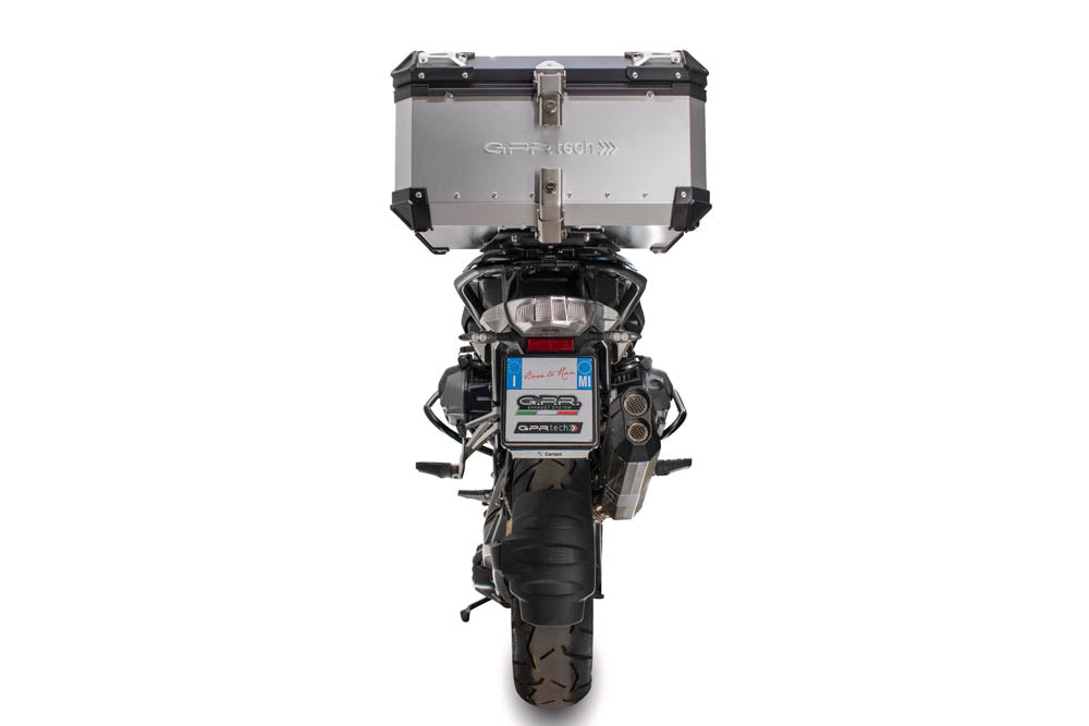 Baúl GPR TECH de 55 litros, aluminio plateado, para BMW R1200GS 2017-2018