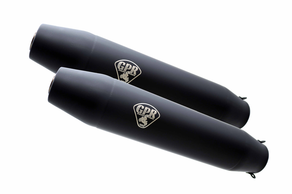 Dual R60 Pylon BMW R60 1973-1976 Exhaust GPR Deeptone Black Cafè Racer Dual Silencers ...