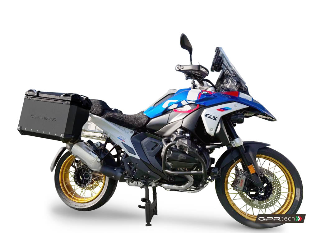 BMW R1300GS 2023-2025 Side Cases 38 Liters + 38 Liters GPR TECH Black Aluminum