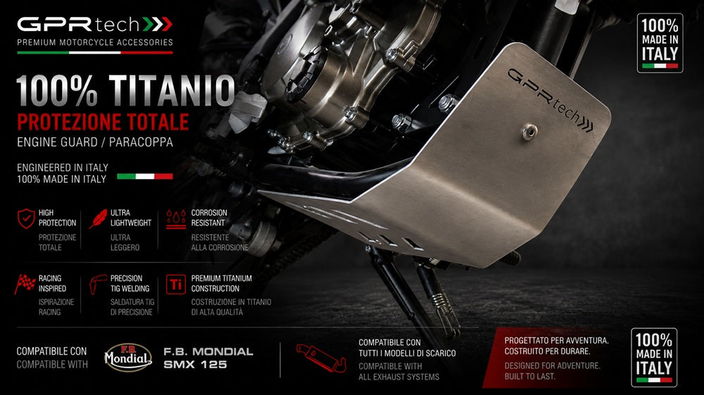 F.B. Mondial SMX 125 Enduro 2018-2020 Skid Plate GPR TECH Titanium - photo 1