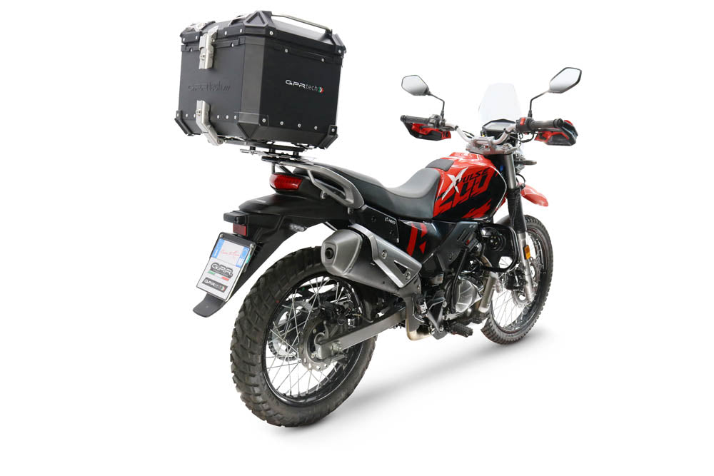 Baúl GPR TECH de 35 litros, aluminio negro, para Hero Xpulse 200 4V 2021-2024