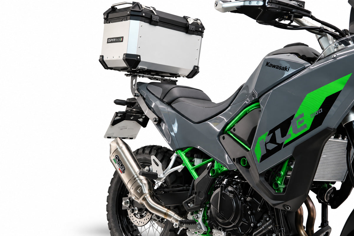 Baúl GPR TECH de 35 litros, aluminio plateado, para Kawasaki KLE 500 2026-2027