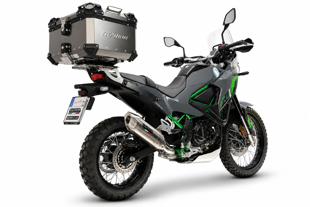 Baúl GPR TECH de 55 litros, titanio, para Kawasaki KLE 500 2026-2027